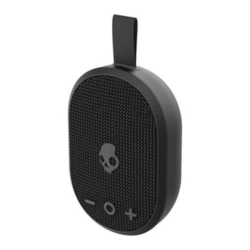 Skullcandy Ounce Wireless tragbarer Bluetooth-Lautsprecher, Wasserdicht (IPX7), 16 Stunden Akkulaufzeit, True-Wireless-Stereo mit integriertem Trageriemen für Reisen und Outdoor-Einsätze – Schwarz von Skullcandy