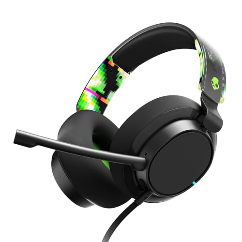 Skullcandy SLYR Pro Kabelgebundenes Multi-Platform Over-Ear Gaming Headset für Xbox, PlayStation und PC, Enhanced Sound Perception, KI-Mikro - Grün von Skullcandy