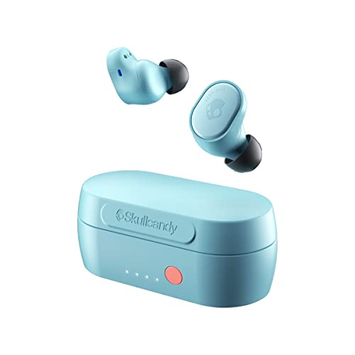 Skullcandy Sesh Evo In-Ear Bluetooth Kopfhörer mit Mikrofon, True Wireless, schweiß-, wasser- und staubresistent (IP55), bis zu 24 Stunden Gesamtakkulaufzeit - Hellblau von Skullcandy