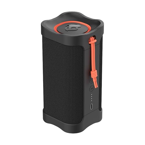 Skullcandy Terrain Wireless tragbarer Bluetooth-Lautsprecher, Wasserdicht (IPX7), 14 Stunden Akkulaufzeit, True-Wireless-Stereo mit integriertem Trageriemen für Reisen und Outdoor-Einsätze – Schwarz von Skullcandy