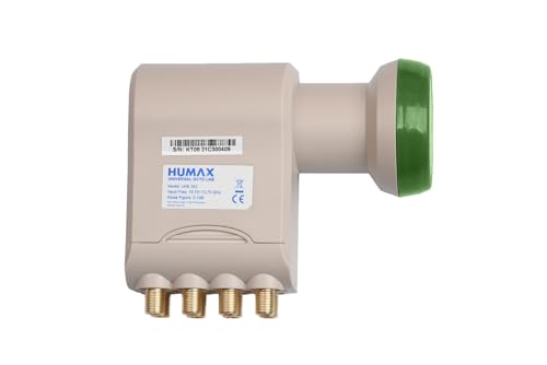 HUMAX Green Power Octo-LNB, 8 Teilnehmer, Satelliten universal LNB, Stromsparend, 8-Fach, LTE-Filter, Wetterschutzgehäuse, vergoldete F-Buchsen, für digitales Fernsehen in HD, Full HD und 4K UHD von Sky Vision