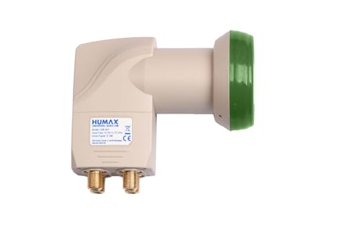 HUMAX Green Power Quad-LNB, 4 Teilnehmer, Satelliten universal LNB, Stromsparend, 4-Fach, LTE-Filter, Wetterschutzgehäuse, vergoldete F-Buchsen, für digitales Fernsehen in HD, Full HD und 4K UHD von Sky Vision