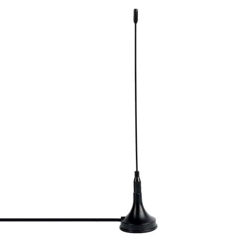 Sky Vision DTA 50 Antenne DVB-T/ DVB-T2 mit 3dB Verstärkung, passive Antenne für innen und außen, störungsfreier Empfang, HDTV und DAB+ Empfang, gummierter Magnetfuß, 2 m Antennen-Kabel, schwarz von Sky Vision