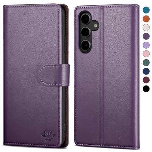 SkyDuck für Samsung Galaxy A54 hülle PU Leder[RFID-Schutz]handyhülle für Samsung Galaxy A54 Klapphülle Kartenfach mit 1 Gehärtetes Glas Schutzfolie,stoßfestes Handy hülle für Samsung A54 Case,Violett von SkyDuck