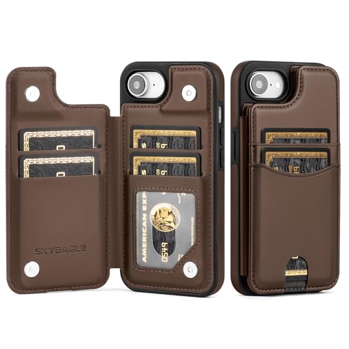 SkyEagle Kompatibel mit iPhone 16e, Brieftaschen-Schutzhülle mit Kartenhalter, PU-Leder, RFID-blockierend, stoßfest, Klapphülle, Kreditkartenfächer, Ständer, für Herren und Damen, Handyhülle für Apple SkyEagle Kompatibel mit iPhone 16e, Brieftaschen-Schutzhülle mit Kartenhalter, PU-Leder, RFID-blockierend, stoßfest, Klapphülle, Kreditkartenfächer, Ständer, für Herren und Damen, Handyhülle für Apple von SkyEagle