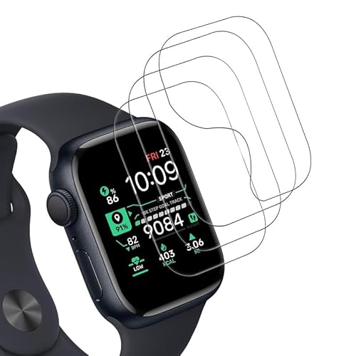 SkyKeep (4 Stücke für Apple Watch 9 41mm Panzerglasfolie, Schutzfolie Apple Watch 9 41mm Folie, Displayfolie Apple Watch 9 41mm Schutz, Soft TPU, für Apple Watch Series 9 41mm Displayschutz von SkyKeep