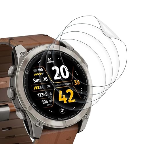 SkyKeep (4 Stücke für Schutz Garmin Fenix 8 47mm Panzerglasfolie Schutzfolie Garmin Fenix 8 47mm Displayschutz Folie (Soft TPU)(HD Displayschutzfolie)(Ultra-klar)(Anti-Bläschen)(Anti-Kratzen) von SkyKeep