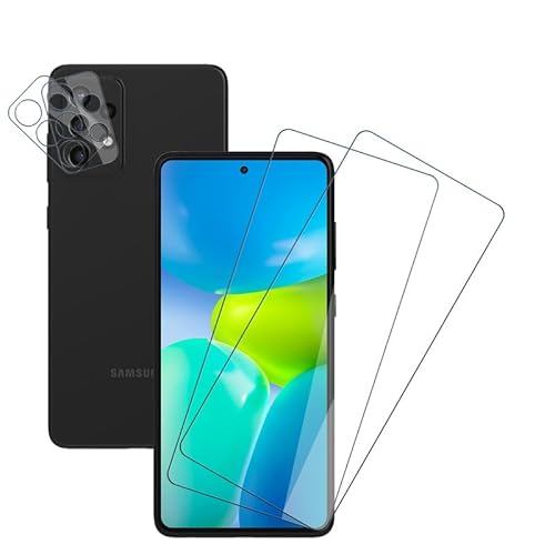 SkyKeep für Schutzfolie Samsung A72 Panzerglas Galaxy A72 Displayschutz Folie, (2+2 Stücke)(9H Härte Kameraschutz)(Ultra-klar)(Anti-Bläschen)(Anti-Kratzen) von SkyKeep