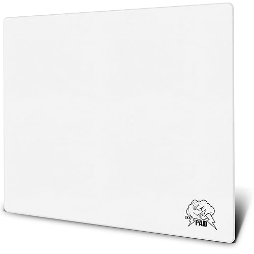 SkyPAD Glas 3.0 Gaming Mauspad mit Cloud Logo | Professionelle Große Mausmatte | 300 x 350 mm | Weiß | Spezielle Glasoberfläche mit Verbesserter Präzision Und Geschwindigkeit von SkyPAD