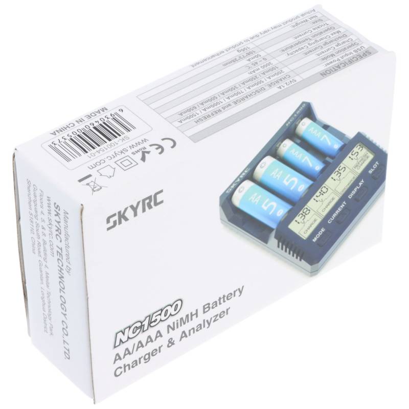 SkyRC NC1500 intelligentes Ladegerät mit Analyse-Funktion für NiMH Akkus der Größe AA, AAA von SkyRC