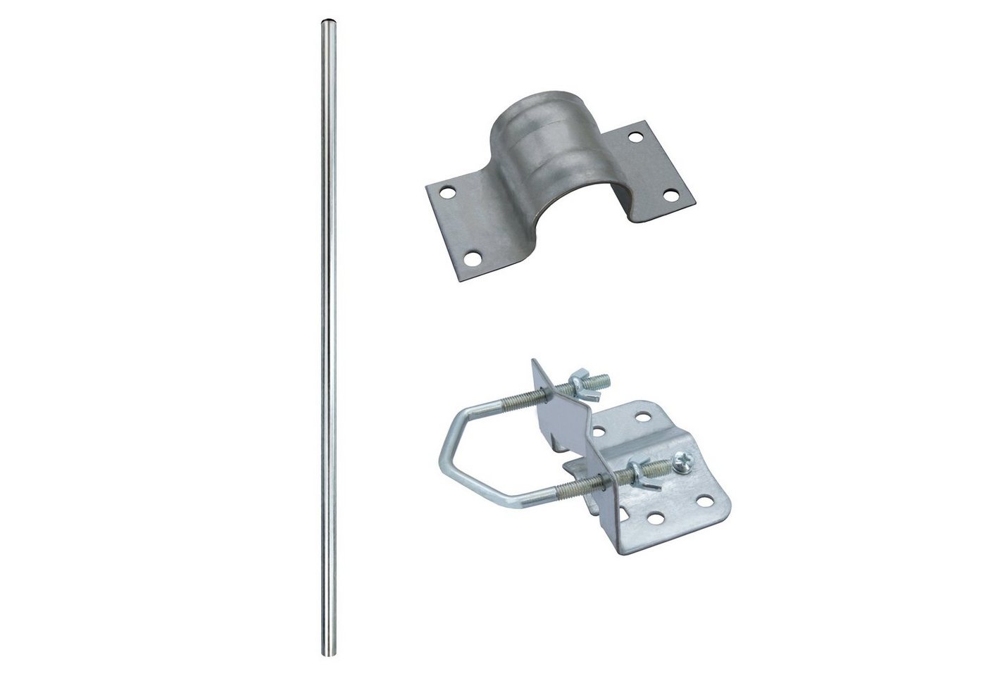 SkyRevolt 2m Antennenmast SR-48 Stahl Ø 48mm verzinkt + Fuss + Mastschelle Stahl SAT-Halterung SkyRevolt 2m Antennenmast SR-48 Stahl Ø 48mm verzinkt + Fuss + Mastschelle Stahl SAT-Halterung von SkyRevolt