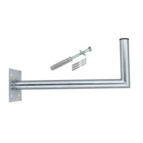 SkyRevolt 60cm Wandhalter Ø 48mm Stahl SAT Antenne Wand Montage Halter Wandhalterung Fischer Schraubensatz für Wand Montage von SkyRevolt