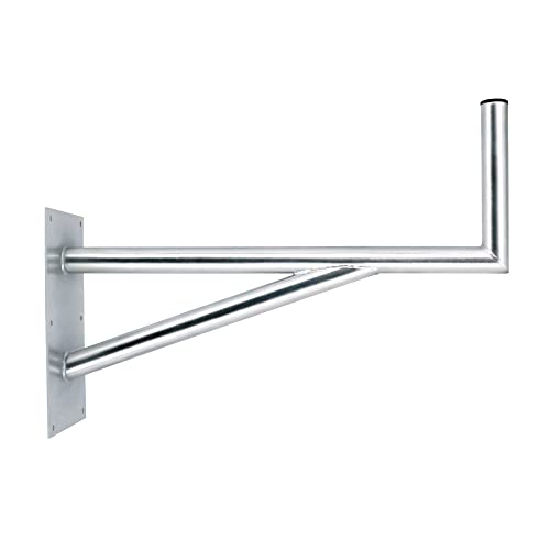 SkyRevolt 80cm Ø 48mm Wandhalter Stahl verzinkt SAT-Halterung mit Stützelement Wand Halterung für Satellitenschüssel von SkyRevolt