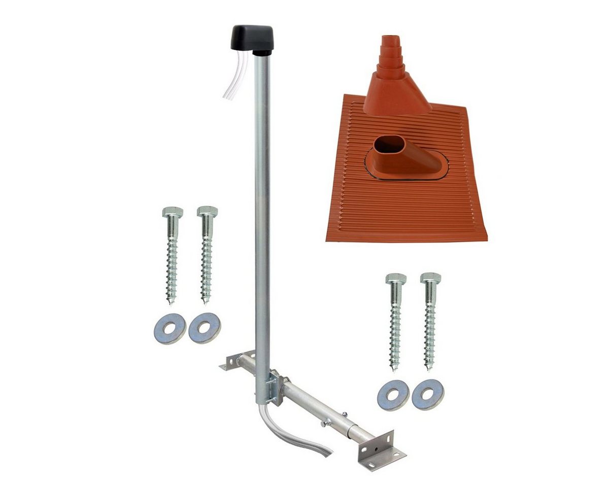 SkyRevolt Aufdachsparrenhalter 120cm Kabel-Einführung Mast 48mm Set SAT-Halterung SkyRevolt Aufdachsparrenhalter 120cm Kabel-Einführung Mast 48mm Set SAT-Halterung von SkyRevolt