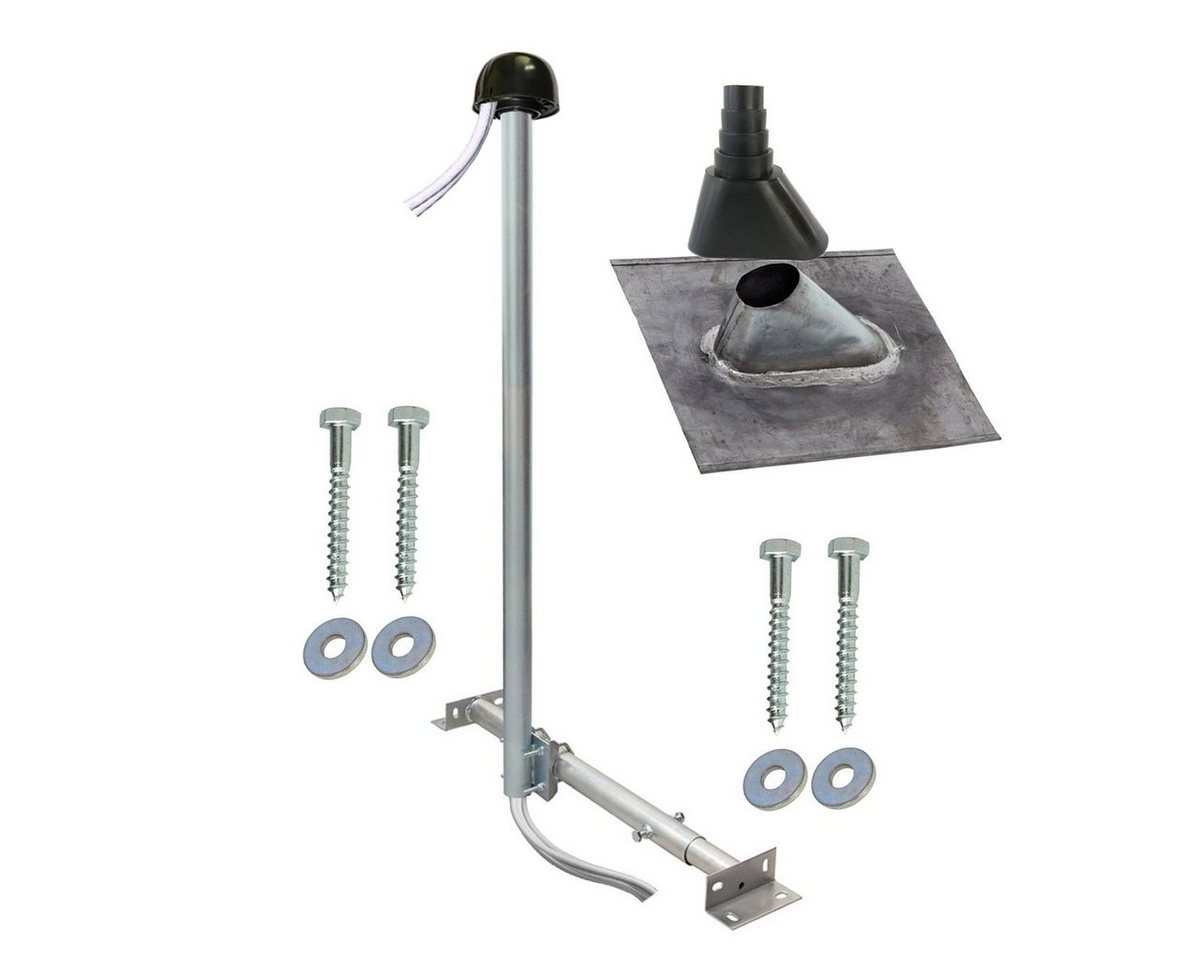 SkyRevolt Aufdachsparrenhalter SAT TV 120cm Blei-Ziegel Tülle schwarz Mastkkappe SAT-Halterung SkyRevolt Aufdachsparrenhalter SAT TV 120cm Blei-Ziegel Tülle schwarz Mastkkappe SAT-Halterung von SkyRevolt