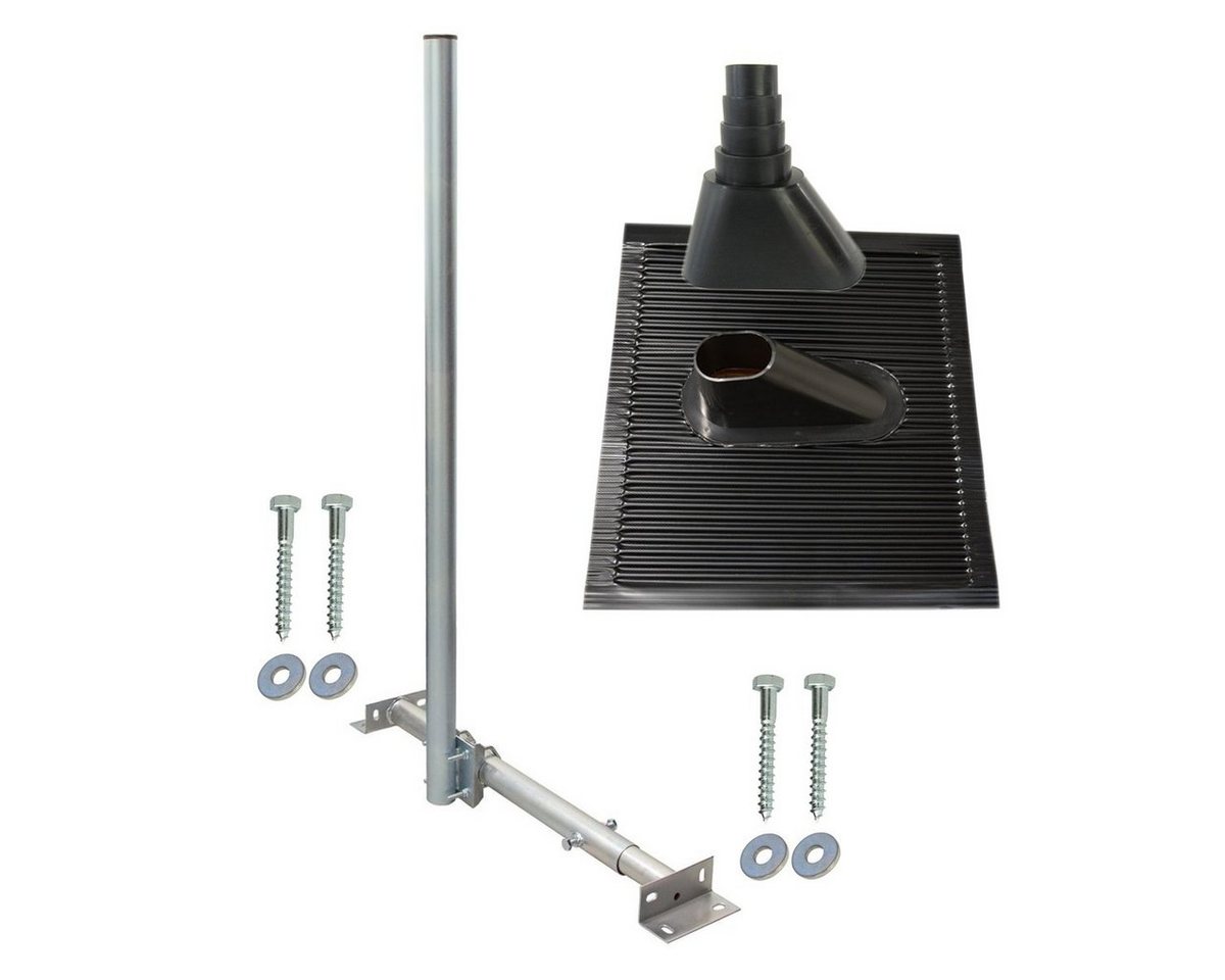 SkyRevolt Aufdachsparrenhalter SAT TV 120cm Mast Alu-Abdeckblech Tülle schwarz SAT-Halterung SkyRevolt Aufdachsparrenhalter SAT TV 120cm Mast Alu-Abdeckblech Tülle schwarz SAT-Halterung von SkyRevolt