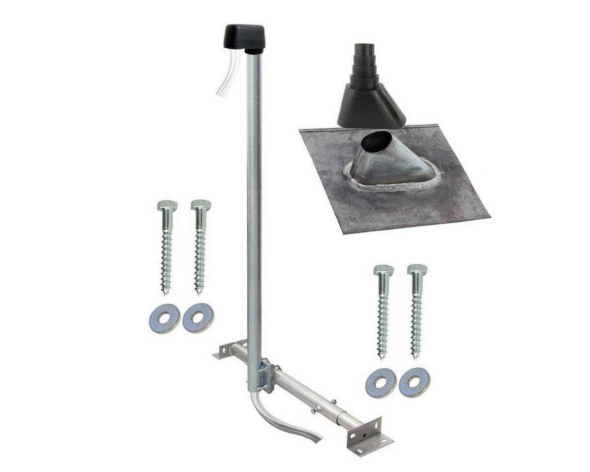 SkyRevolt Aufdachsparrenhalter SAT TV 120cm Mast Blei-Ziegel Tülle schwarz Kappe SAT-Halterung SkyRevolt Aufdachsparrenhalter SAT TV 120cm Mast Blei-Ziegel Tülle schwarz Kappe SAT-Halterung von SkyRevolt