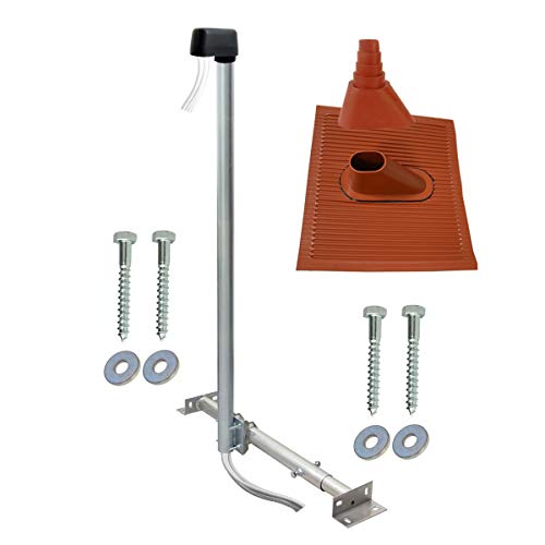 SkyRevolt Aufdachsparrenhalter SAT TV Dachsparrenhalter 120cm Kabel-Einführung Mast 48mm Aufdach Sparren-Halterung für Satellitenschüssel | Antennen Dachmontage Set SkyRevolt Aufdachsparrenhalter SAT TV Dachsparrenhalter 120cm Kabel-Einführung Mast 48mm Aufdach Sparren-Halterung für Satellitenschüssel | Antennen Dachmontage Set von SkyRevolt