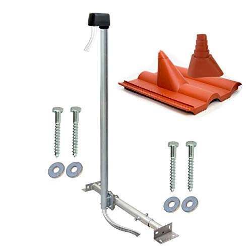 SkyRevolt Aufdachsparrenhalter SAT TV Dachsparrenhalter 120cm Kabel-Einführung Mast 48mm Aufdach-Sparren-Halterung für Satellitenschüssel | Antennen Dachmontage Zubehör-Set SkyRevolt Aufdachsparrenhalter SAT TV Dachsparrenhalter 120cm Kabel-Einführung Mast 48mm Aufdach-Sparren-Halterung für Satellitenschüssel | Antennen Dachmontage Zubehör-Set von SkyRevolt