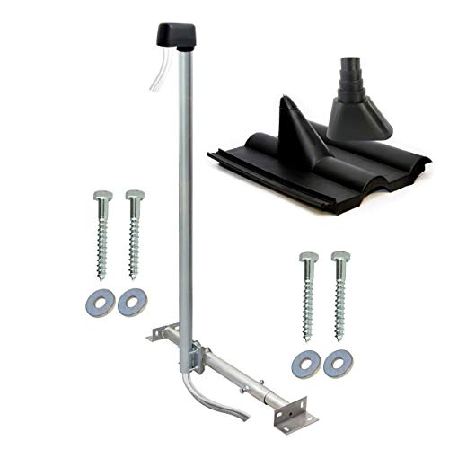 SkyRevolt Aufdachsparrenhalter SAT TV Dachsparrenhalter 120cm Kabel-Einführung Mast 48mm Aufdach-Sparren-Halterung für Satellitenschüssel | Antennen Dachmontage Zubehör-Set SkyRevolt Aufdachsparrenhalter SAT TV Dachsparrenhalter 120cm Kabel-Einführung Mast 48mm Aufdach-Sparren-Halterung für Satellitenschüssel | Antennen Dachmontage Zubehör-Set von SkyRevolt