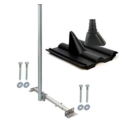 SkyRevolt Aufdachsparrenhalter SAT TV Dachsparrenhalter 120cm Kabel-Einführung Mast 48mm Aufdach-Sparren-Halterung für Satellitenschüssel | Dachmontage-Set SkyRevolt Aufdachsparrenhalter SAT TV Dachsparrenhalter 120cm Kabel-Einführung Mast 48mm Aufdach-Sparren-Halterung für Satellitenschüssel | Dachmontage-Set von SkyRevolt