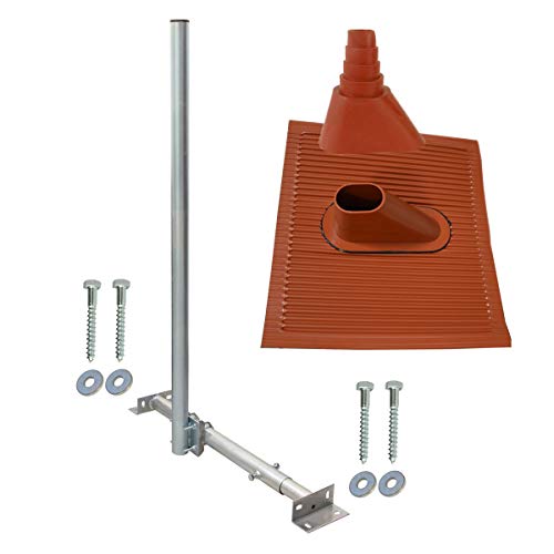 SkyRevolt Aufdachsparrenhalter SAT TV Dachsparrenhalter 120cm Kabeleinführung Mast 48mm Aufdach-Sparren-Halterung für Satellitenschüssel | Dachmontage-Set SkyRevolt Aufdachsparrenhalter SAT TV Dachsparrenhalter 120cm Kabeleinführung Mast 48mm Aufdach-Sparren-Halterung für Satellitenschüssel | Dachmontage-Set von SkyRevolt