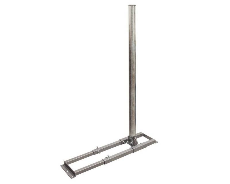 SkyRevolt Aufsparrenhalter 1m Mast Ø 48mm Stahl feuerverzinkt ausziehbar 52-90cm SAT-Halterung von SkyRevolt
