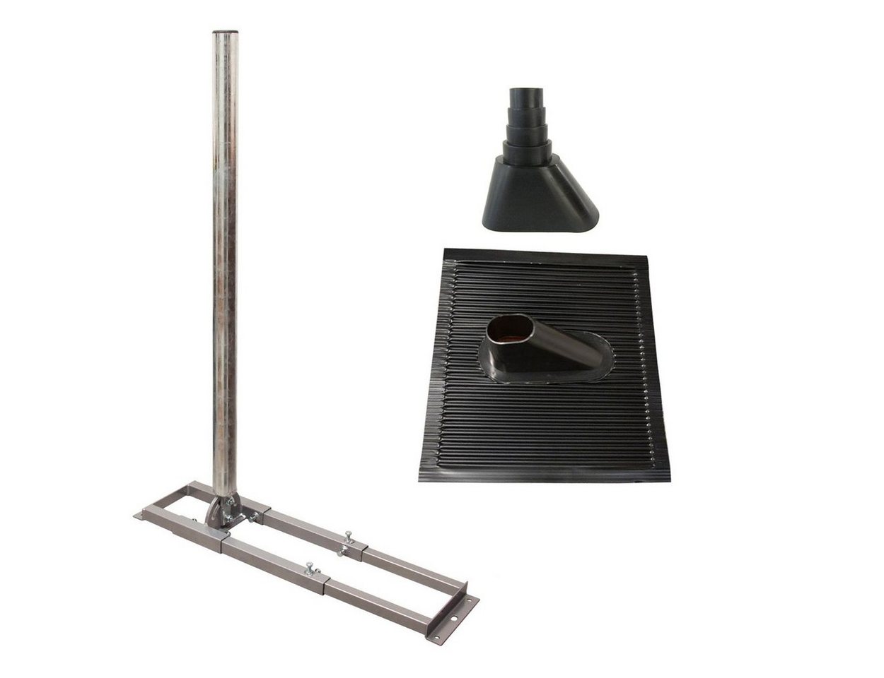 SkyRevolt Aufsparrenhalter Set 1m Mast Dachsparrenhalter ALU Ziegel schwarz SAT-Halterung SkyRevolt Aufsparrenhalter Set 1m Mast Dachsparrenhalter ALU Ziegel schwarz SAT-Halterung von SkyRevolt