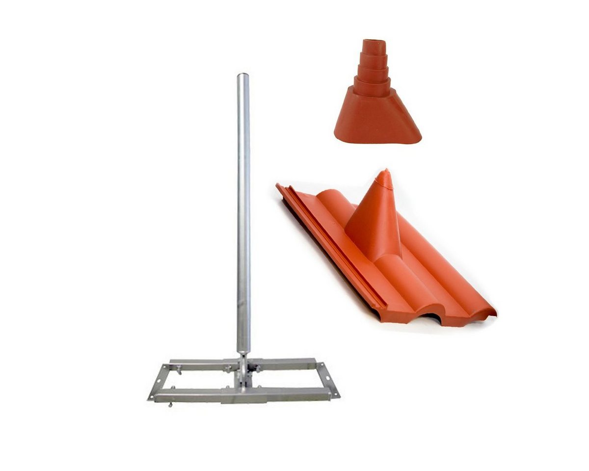 SkyRevolt Aufsparrenhalter Set 1m Mast Frankfurter Pfanne Tülle rot SAT-Halterung SkyRevolt Aufsparrenhalter Set 1m Mast Frankfurter Pfanne Tülle rot SAT-Halterung von SkyRevolt