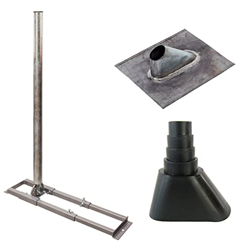 SkyRevolt Aufsparrenhalter Set 1m Mast Stahl Dach-Sparren-Halterung für SAT-Antenne Blei Dachabdeckung Manschette schwarz SkyRevolt Aufsparrenhalter Set 1m Mast Stahl Dach-Sparren-Halterung für SAT-Antenne Blei Dachabdeckung Manschette schwarz von SkyRevolt