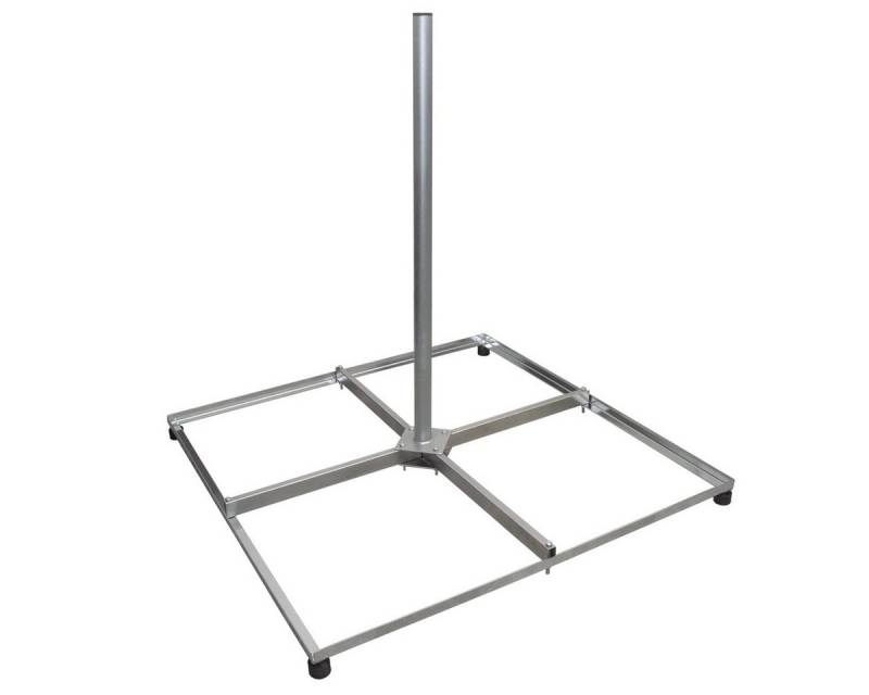 SkyRevolt Balkonständer Flachdachständer 4-fach Stahl verzinkt 4x50x50cm Mast 1m SAT-Halterung von SkyRevolt
