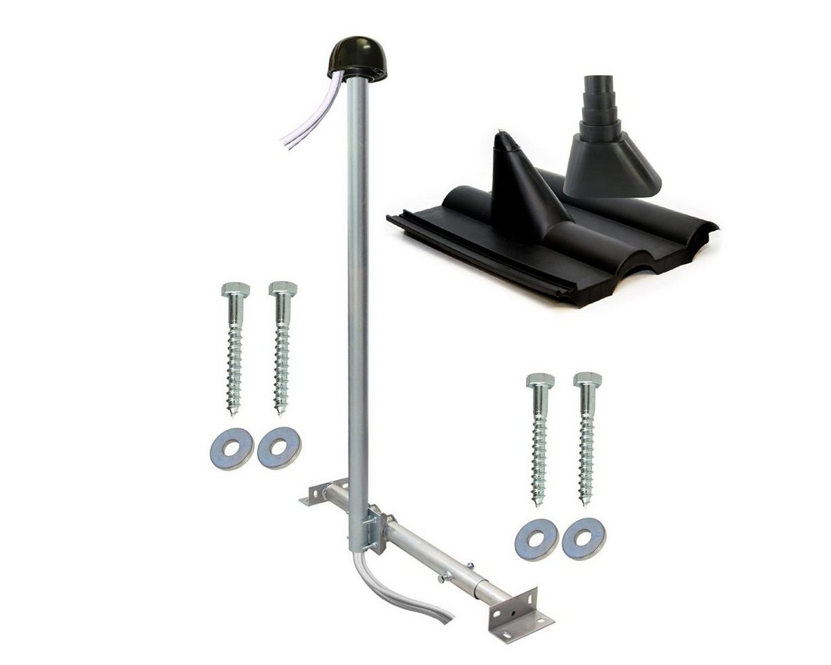 SkyRevolt Dachsparrenhalter 120cm Frankfurter schwarz Mastabdeckkappe Schrauben SAT-Halterung SkyRevolt Dachsparrenhalter 120cm Frankfurter schwarz Mastabdeckkappe Schrauben SAT-Halterung von SkyRevolt