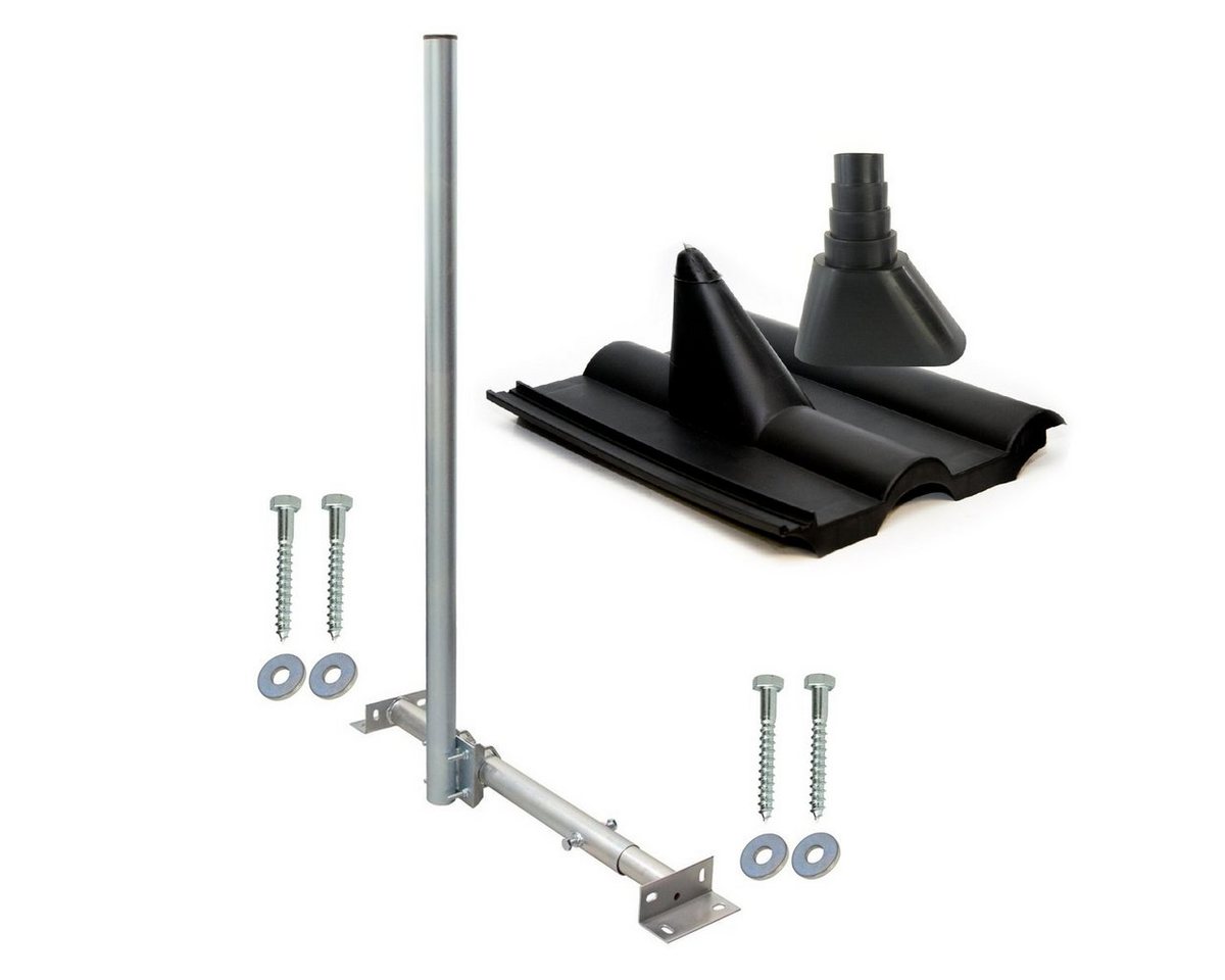 SkyRevolt Dachsparrenhalter 120cm Mast 48mm Frankfurter Tülle schwarz Schrauben SAT-Halterung SkyRevolt Dachsparrenhalter 120cm Mast 48mm Frankfurter Tülle schwarz Schrauben SAT-Halterung von SkyRevolt