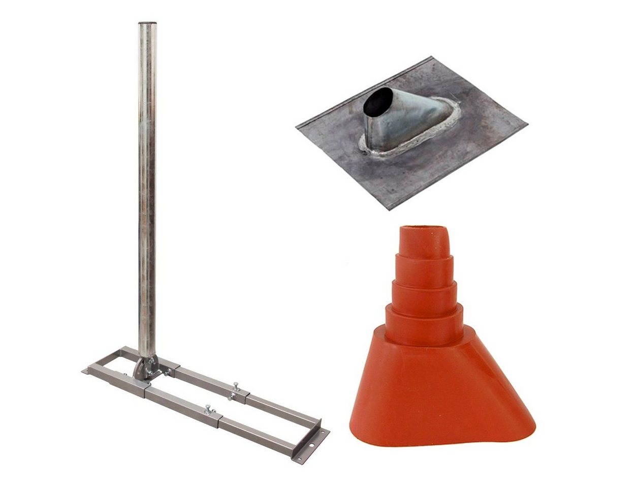 SkyRevolt Dachsparrenhalter 1m Mast Stahl Blei Dachabdeckung Manschette rot SAT-Halterung SkyRevolt Dachsparrenhalter 1m Mast Stahl Blei Dachabdeckung Manschette rot SAT-Halterung von SkyRevolt