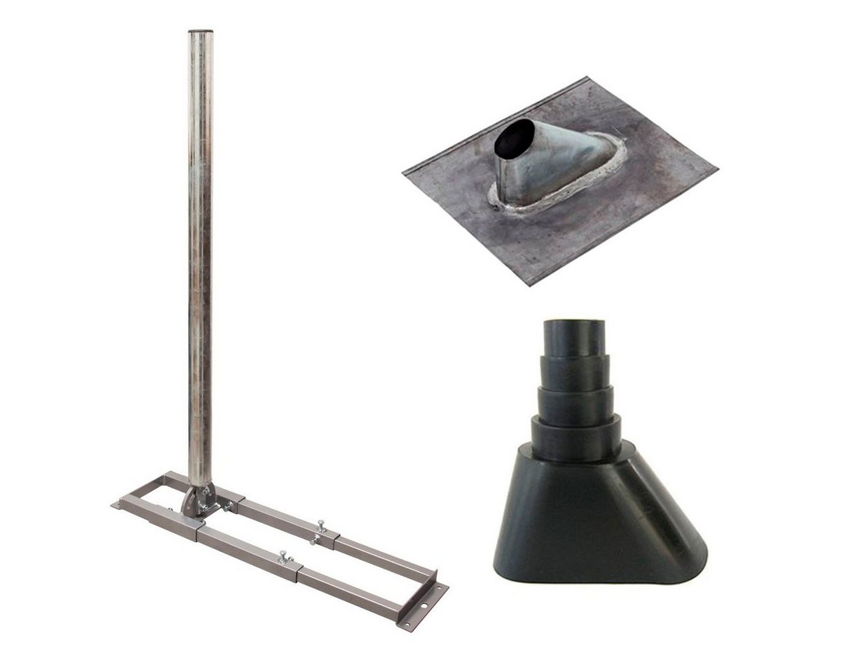 SkyRevolt Dachsparrenhalter 1m Mast Stahl Blei Dachabdeckung Manschette schwarz SAT-Halterung SkyRevolt Dachsparrenhalter 1m Mast Stahl Blei Dachabdeckung Manschette schwarz SAT-Halterung von SkyRevolt