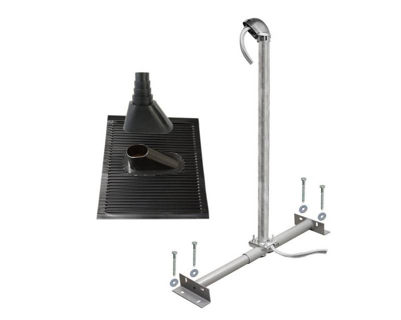 SkyRevolt Dachsparrenhalter Montageset Alu-Ziegel schwarz ALU-Mastkappe SAT-Halterung von SkyRevolt