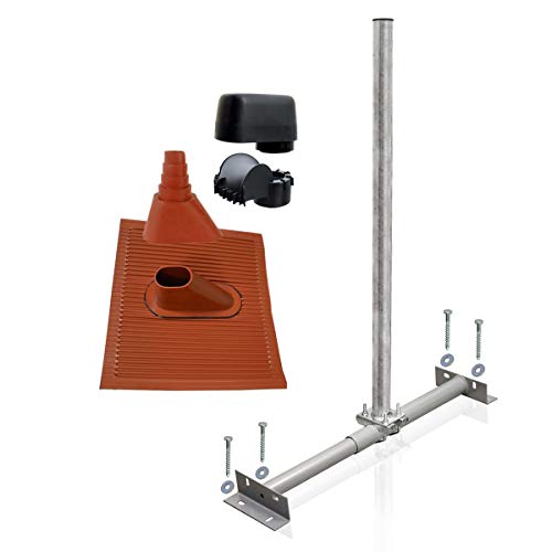 SkyRevolt Dachsparrenhalter Satellitenschüssel Montage Set Sparrenhalter 60mm Mast SAT Alu-Ziegel rot Mastkappe SkyRevolt Dachsparrenhalter Satellitenschüssel Montage Set Sparrenhalter 60mm Mast SAT Alu-Ziegel rot Mastkappe von SkyRevolt