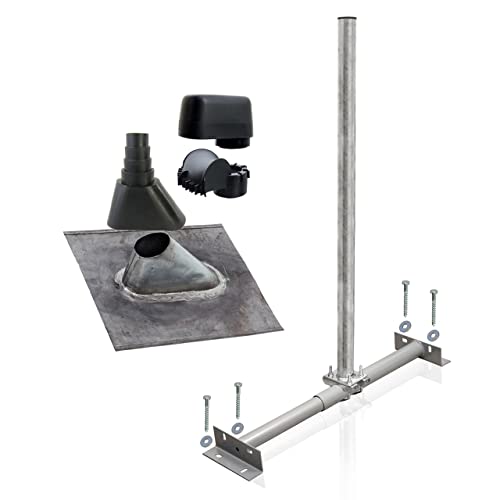 SkyRevolt Dachsparrenhalter Satellitenschüssel Montage Set Sparrenhalter 60mm Mast SAT Blei-Ziegel Manschette Mastkappe SkyRevolt Dachsparrenhalter Satellitenschüssel Montage Set Sparrenhalter 60mm Mast SAT Blei-Ziegel Manschette Mastkappe von SkyRevolt
