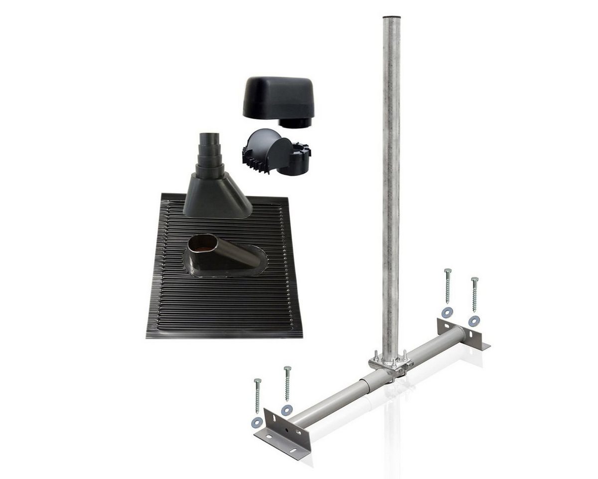 SkyRevolt Dachsparrenhalter Set 1m Mast 60mm Alu-Ziegel schwarz Mastkappe SAT-Halterung SkyRevolt Dachsparrenhalter Set 1m Mast 60mm Alu-Ziegel schwarz Mastkappe SAT-Halterung von SkyRevolt