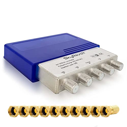 SkyRevolt DiSEqC Schalter 4/1 SAT Umschalter mit Wetterschutzgehäuse Satellitenweiche SAT TV Switch Verteiler Splitter Satelliten-Zubehör 10x F-Stecker SkyRevolt DiSEqC Schalter 4/1 SAT Umschalter mit Wetterschutzgehäuse Satellitenweiche SAT TV Switch Verteiler Splitter Satelliten-Zubehör 10x F-Stecker von SkyRevolt