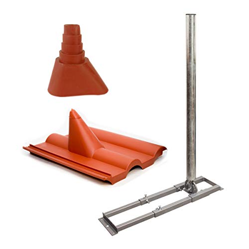 SkyRevolt SAT Dachsparrenhalter 1 m Mast 60 mm Stahl feuerverzinkt Sparren-Halterung für Satelliten-Antenne Satellitenschüssel mit Frankfurter Dachabdeckung Manschette rot SkyRevolt SAT Dachsparrenhalter 1 m Mast 60 mm Stahl feuerverzinkt Sparren-Halterung für Satelliten-Antenne Satellitenschüssel mit Frankfurter Dachabdeckung Manschette rot von SkyRevolt