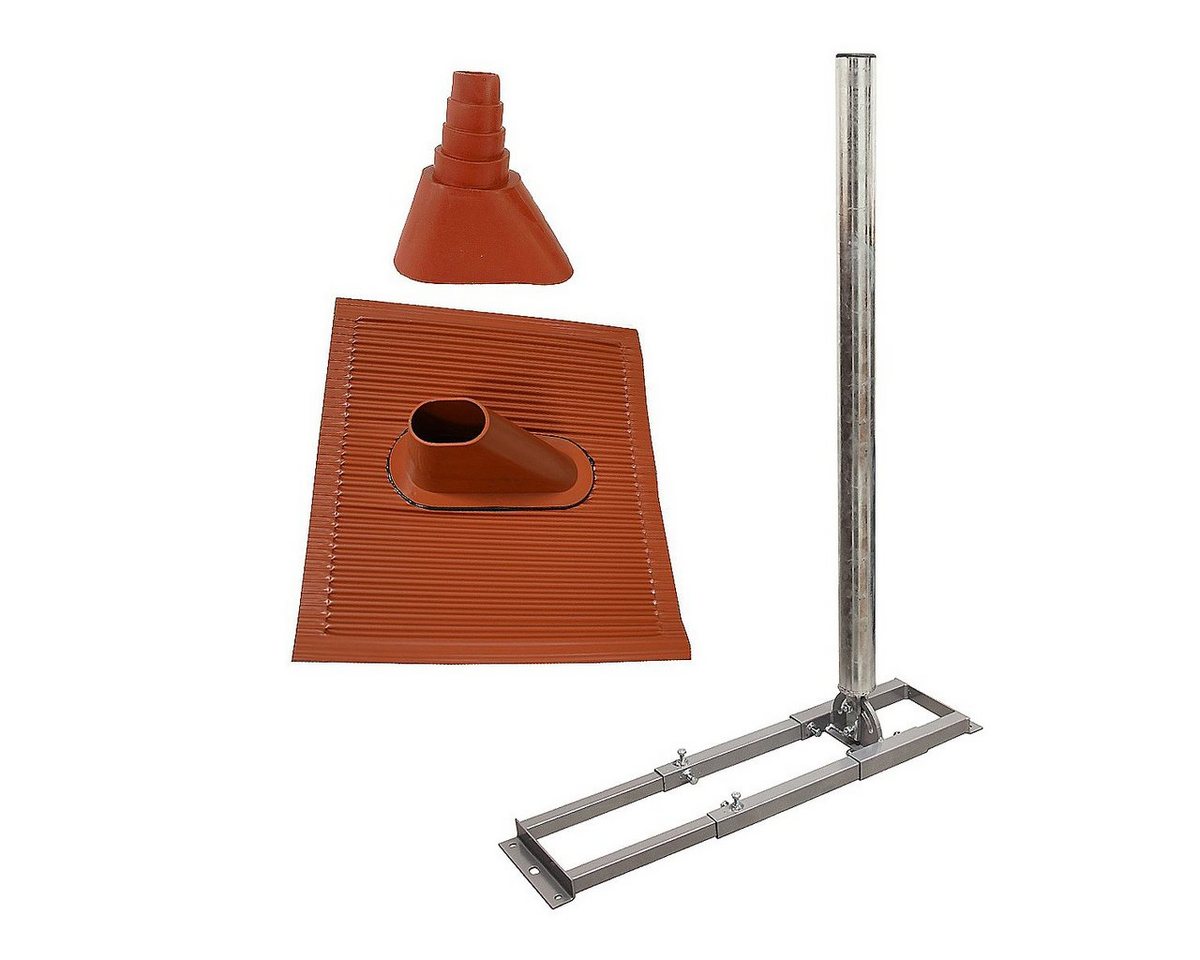 SkyRevolt SAT Dachsparrenhalter 1m Mast 60mm Stahl + Dachabdeckung Manschette SAT-Halterung SkyRevolt SAT Dachsparrenhalter 1m Mast 60mm Stahl + Dachabdeckung Manschette SAT-Halterung von SkyRevolt