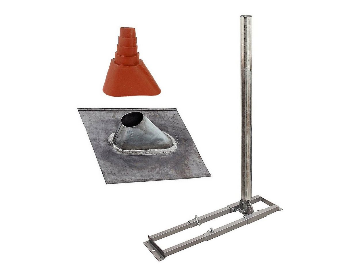 SkyRevolt SAT Dachsparrenhalter 1m Mast 60mm Stahl Dachabdeckung Manschette rot SAT-Halterung SkyRevolt SAT Dachsparrenhalter 1m Mast 60mm Stahl Dachabdeckung Manschette rot SAT-Halterung von SkyRevolt