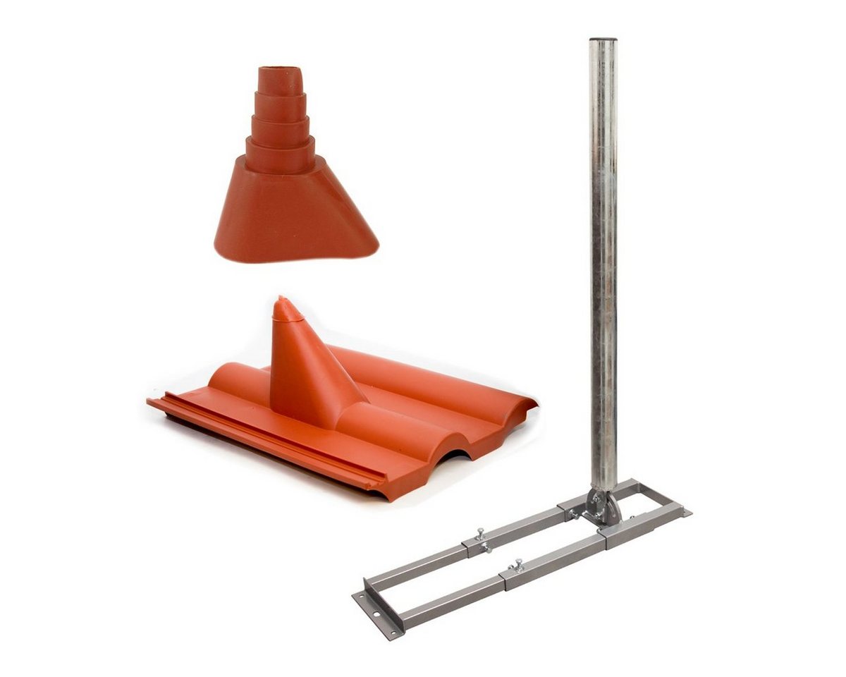 SkyRevolt SAT Dachsparrenhalter 1m Mast 60mm Stahl Frankfurter Manschette rot SAT-Halterung SkyRevolt SAT Dachsparrenhalter 1m Mast 60mm Stahl Frankfurter Manschette rot SAT-Halterung von SkyRevolt