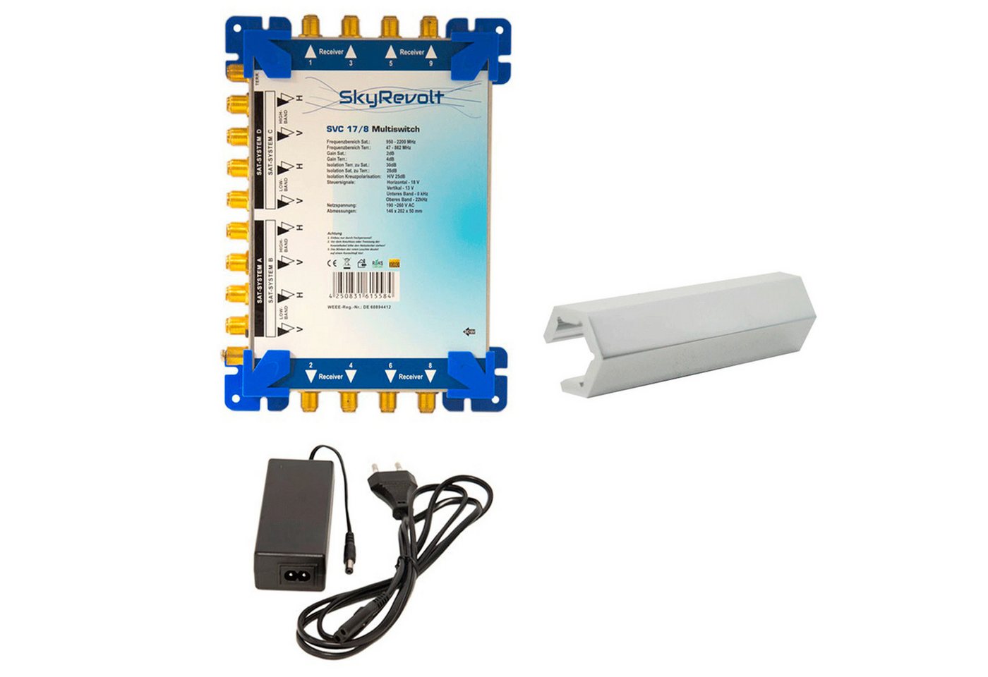 SkyRevolt SAT-Multischalter SVC 17/8 Multischalter 4 SAT 8 Anschlüsse F-Stecker Aufdrehhilfe SkyRevolt SAT-Multischalter SVC 17/8 Multischalter 4 SAT 8 Anschlüsse F-Stecker Aufdrehhilfe von SkyRevolt
