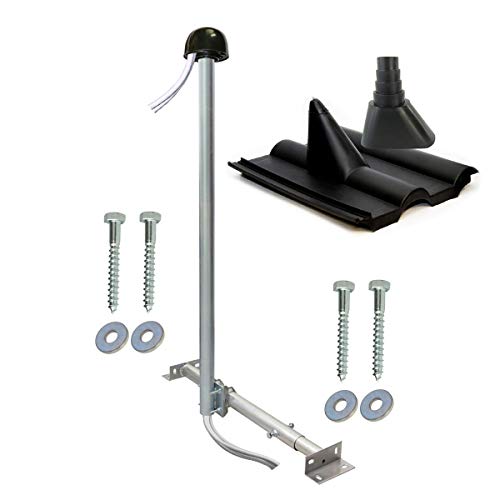 SkyRevolt SAT TV Aufdachsparrenhalter Sparrenabstand 60-105 cm Mast 120cm Dachsparren-Halterung für Satellitenschüssel | Aufdach Montageset mit Kabeldurchführung Mastabdeckkappe SkyRevolt SAT TV Aufdachsparrenhalter Sparrenabstand 60-105 cm Mast 120cm Dachsparren-Halterung für Satellitenschüssel | Aufdach Montageset mit Kabeldurchführung Mastabdeckkappe von SkyRevolt
