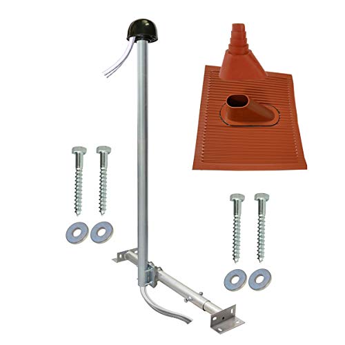 SkyRevolt SAT TV Aufdachsparrenhalter Sparrenabstand 61-105cm Mast 120cm Dachsparren-Halterung für Satellitenschüssel | Aufdach Montageset Mastkappe SkyRevolt SAT TV Aufdachsparrenhalter Sparrenabstand 61-105cm Mast 120cm Dachsparren-Halterung für Satellitenschüssel | Aufdach Montageset Mastkappe von SkyRevolt