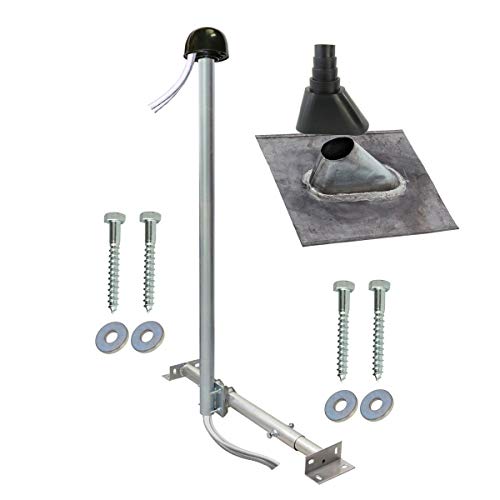 SkyRevolt SAT TV Aufdachsparrenhalter Sparrenabstand 61-105cm Mast 120cm Halterung für Satellitenschüssel | Aufdach Montageset Kabeldurchführung Mastkappe SkyRevolt SAT TV Aufdachsparrenhalter Sparrenabstand 61-105cm Mast 120cm Halterung für Satellitenschüssel | Aufdach Montageset Kabeldurchführung Mastkappe von SkyRevolt