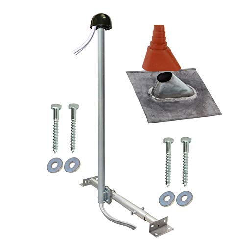 SkyRevolt SAT TV Aufdachsparrenhalter Sparrenabstand 61-105cm Mast 120cm Halterung für Satellitenschüssel | Aufdach Montageset Rot Kabeldurchführung Mastkappe SkyRevolt SAT TV Aufdachsparrenhalter Sparrenabstand 61-105cm Mast 120cm Halterung für Satellitenschüssel | Aufdach Montageset Rot Kabeldurchführung Mastkappe von SkyRevolt