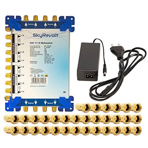 SkyRevolt SVC 17/8 Multiswitch externes Netzteil Multischalter 4 SAT für 8 Anschlüsse Satverteiler 32x F-Aufdrehstecker SkyRevolt SVC 17/8 Multiswitch externes Netzteil Multischalter 4 SAT für 8 Anschlüsse Satverteiler 32x F-Aufdrehstecker von SkyRevolt